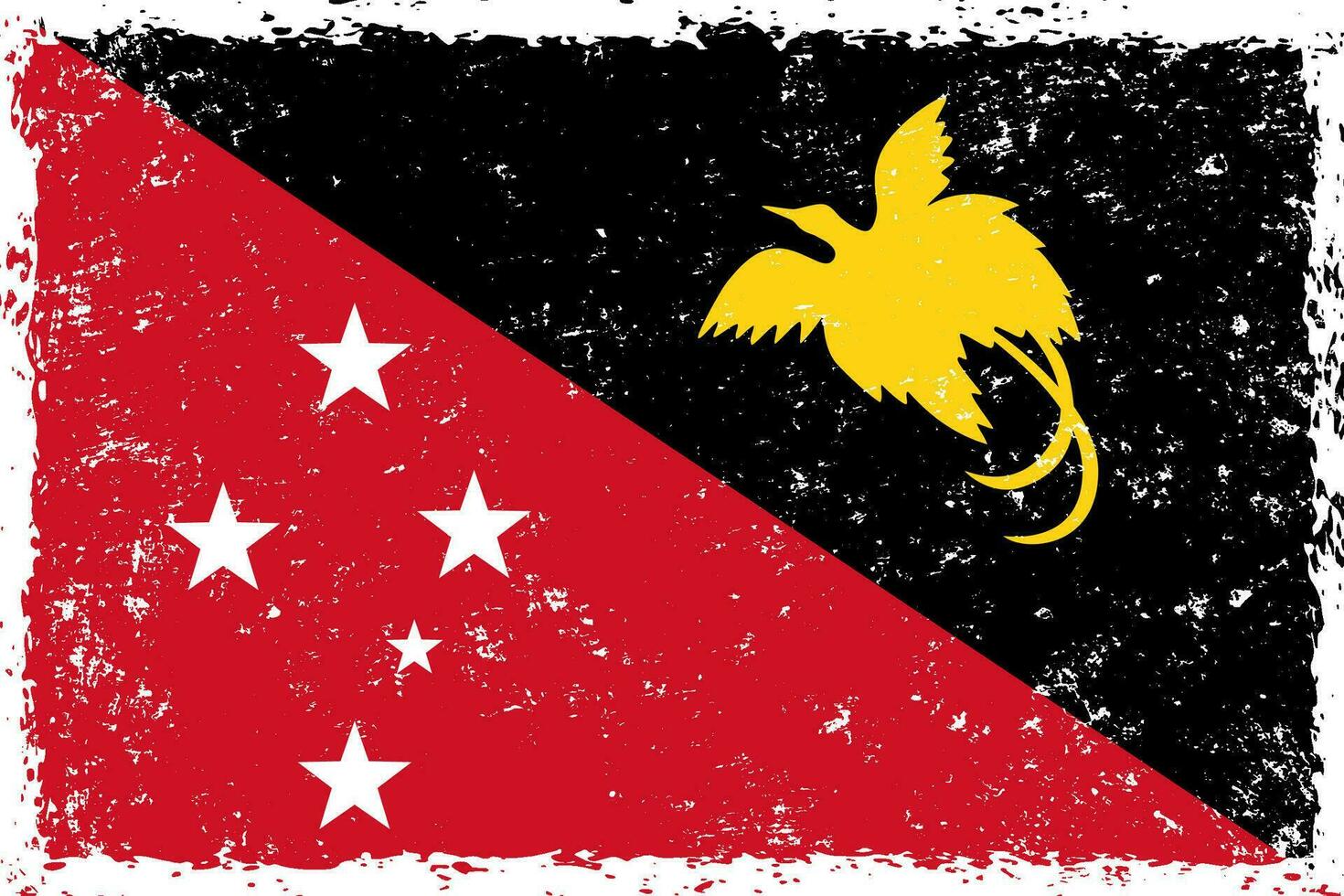 Papua new guinea flag grunge distressed style vector