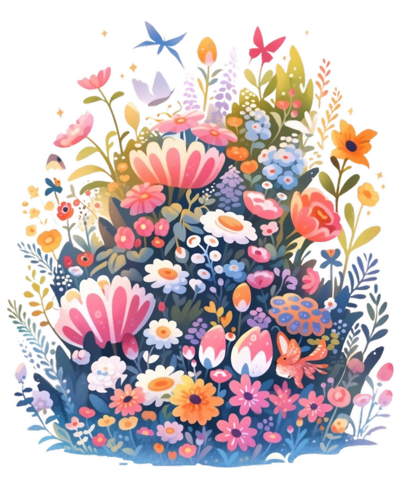 Fairytale magic fairy garden, beautiful fantasy floral, AI generated