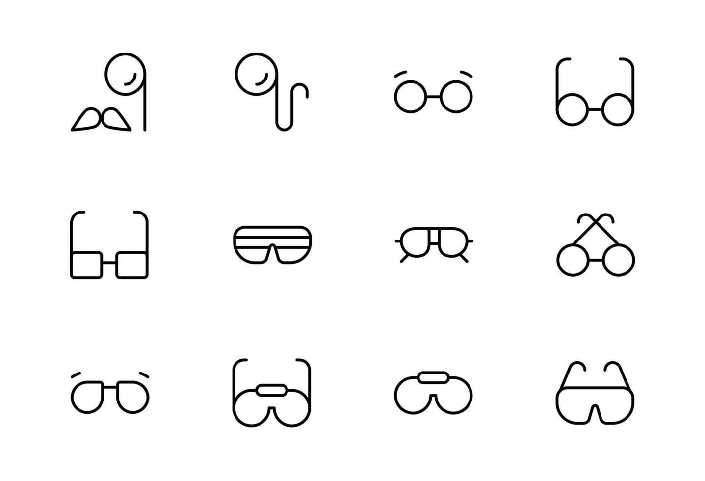 Sunglasses related icon editable Stroke line icons and Suitable for Web ...