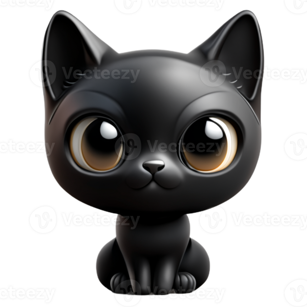 Cat Black Animal Cute Ai Generative png