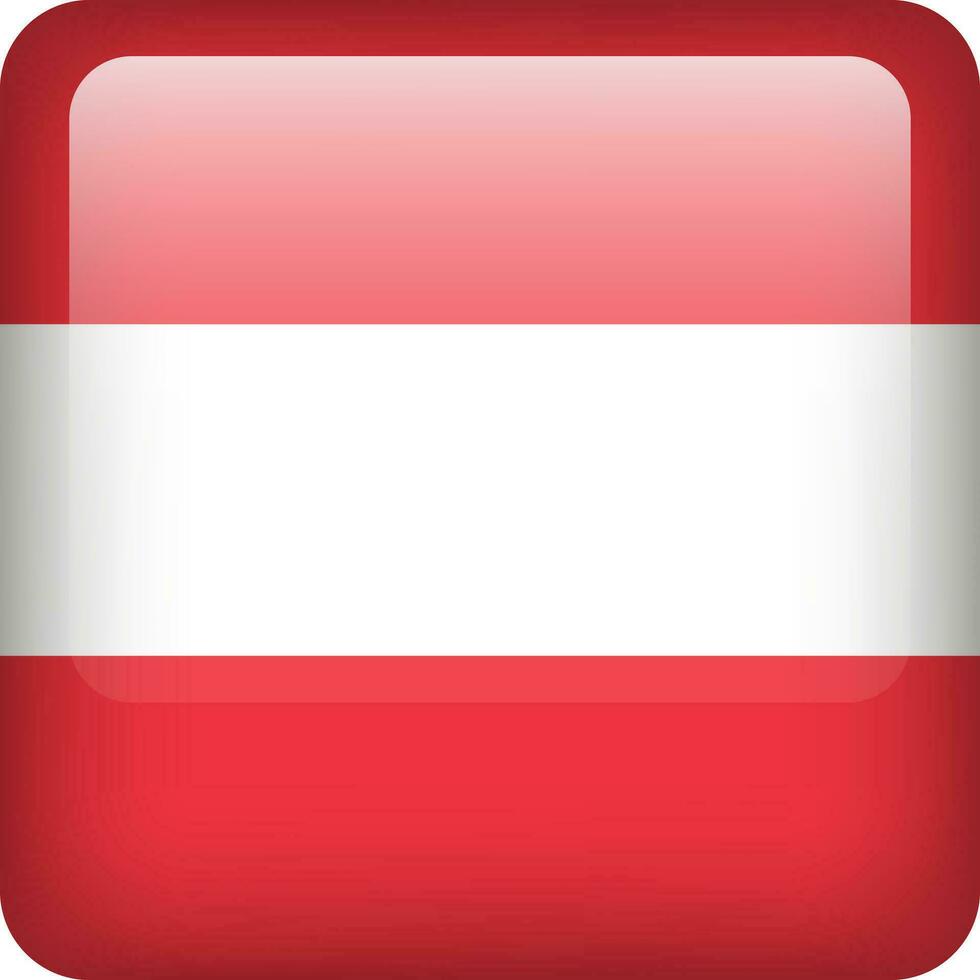 Austria bandera botón. cuadrado emblema de Austria. vector austriaco bandera, símbolo. colores y proporción correctamente.