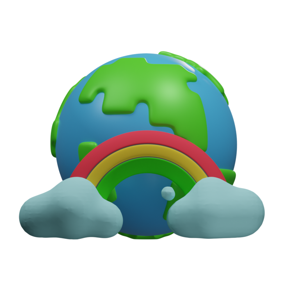 3d render illustration Love Mother Earth Day Icon plant png