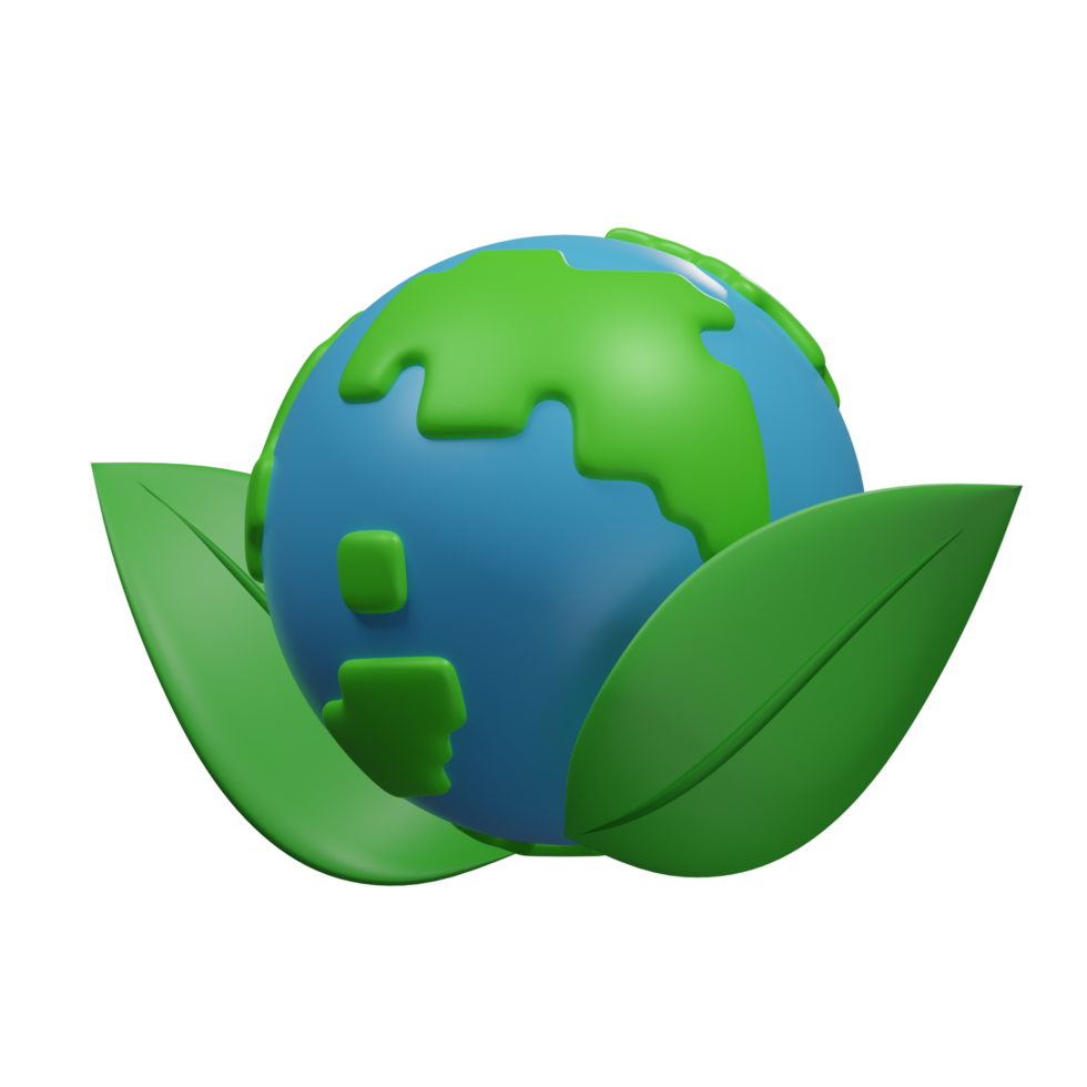 3d render illustration Love Mother Earth Day Icon plant png