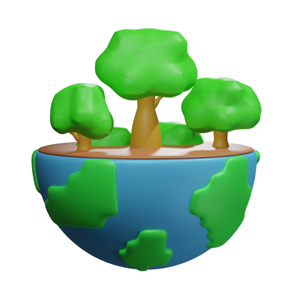 3d render illustration Love Mother Earth Day Icon plant png