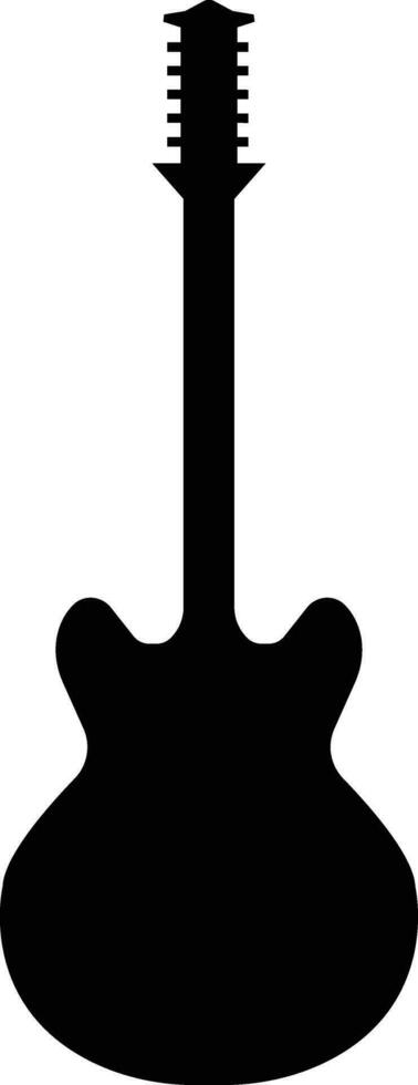 Guitar silhouettes icon flat vector. Acoustic musical instrument sign Isolated on . Trendy style for graphic design, logo, web, social media, mobile app vector