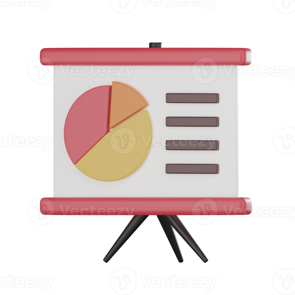 Presentation Slide Icon in 3D Render png