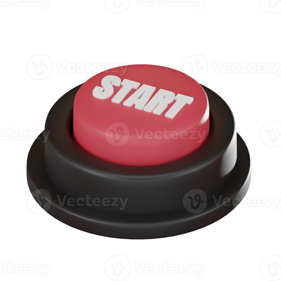 Startup success Business start button Icon 3d render png