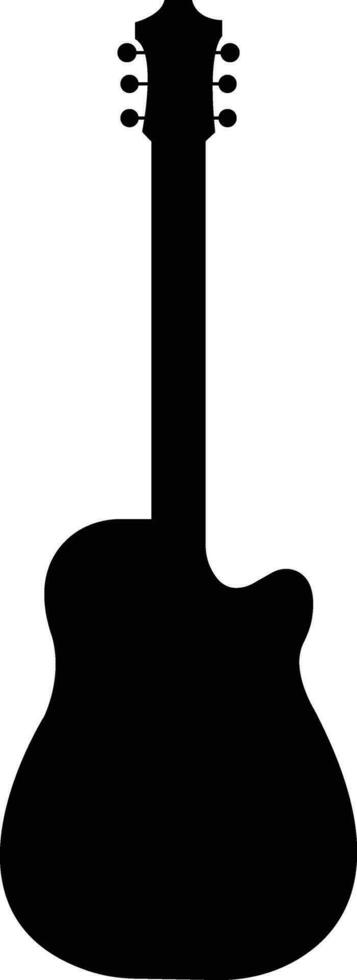 Guitar silhouettes icon flat vector. Acoustic musical instrument sign Isolated on . Trendy style for graphic design, logo, web, social media, mobile app vector