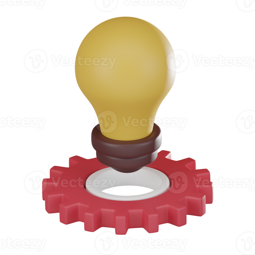 Innovative gear Icon for Business Startup and Idea Management 3d render. png