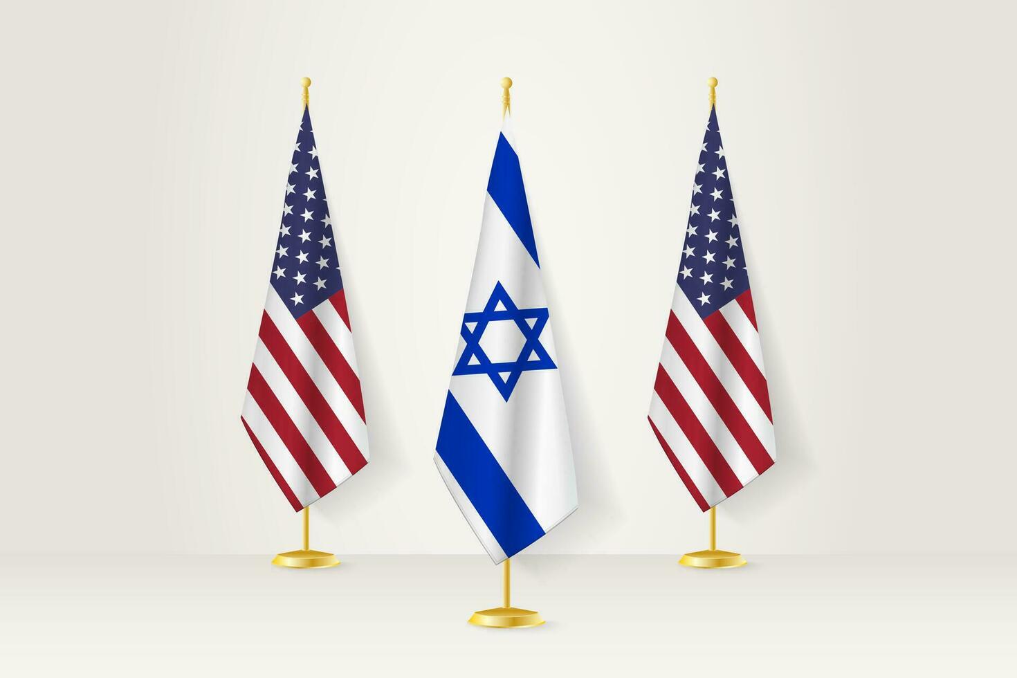 Meeting concept between Israel and United States. vector