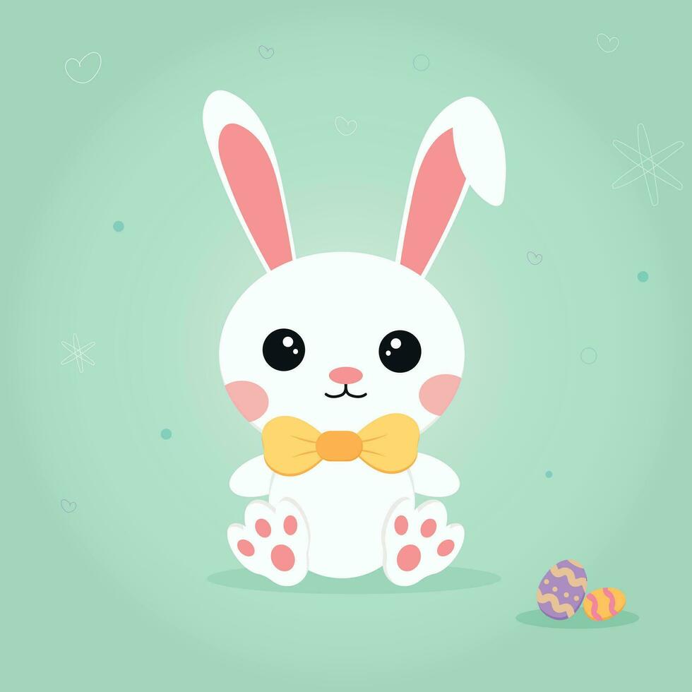 happy easter card with bunny vector