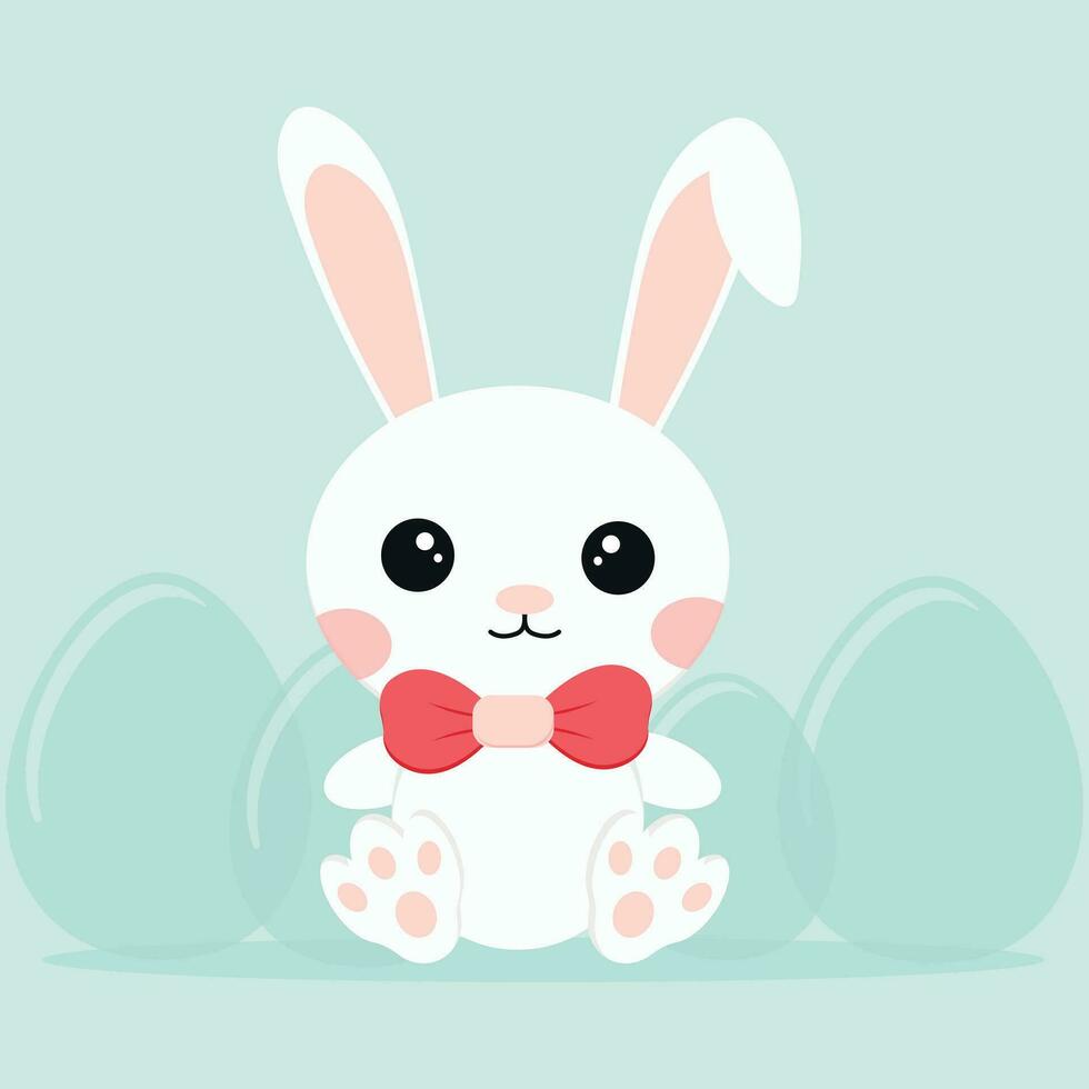 happy easter card with bunny vector