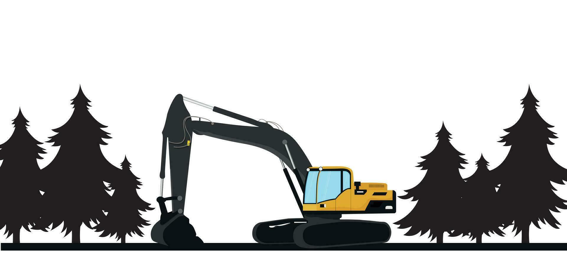 excavator on the background. vector illustration