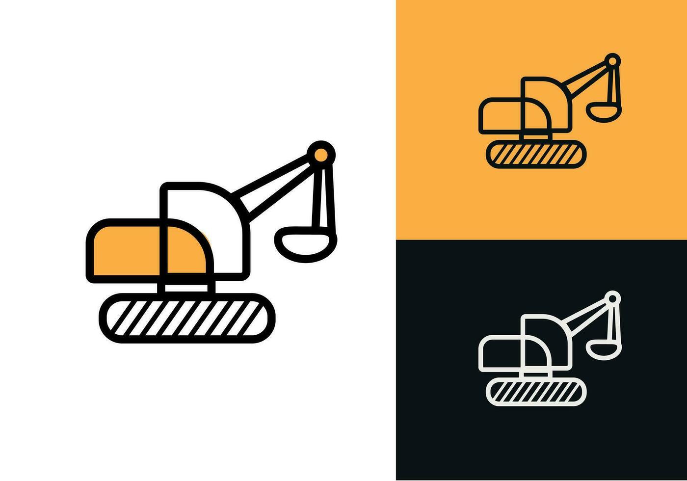 excavator on the background. vector illustration