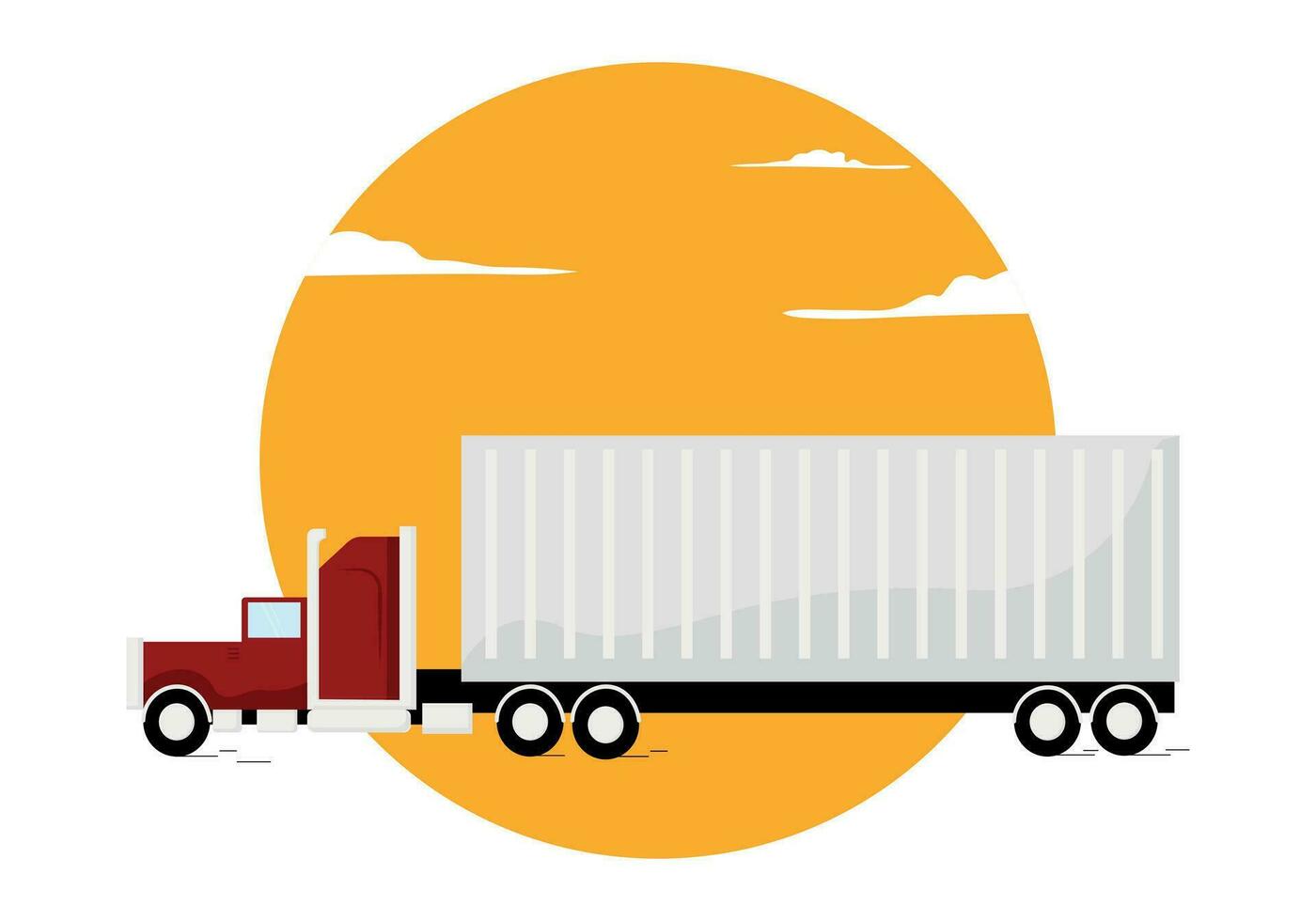 truck, delivery van on the background vector