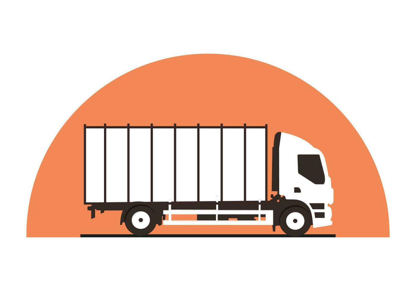 truck on the background. delivery van illustration vector