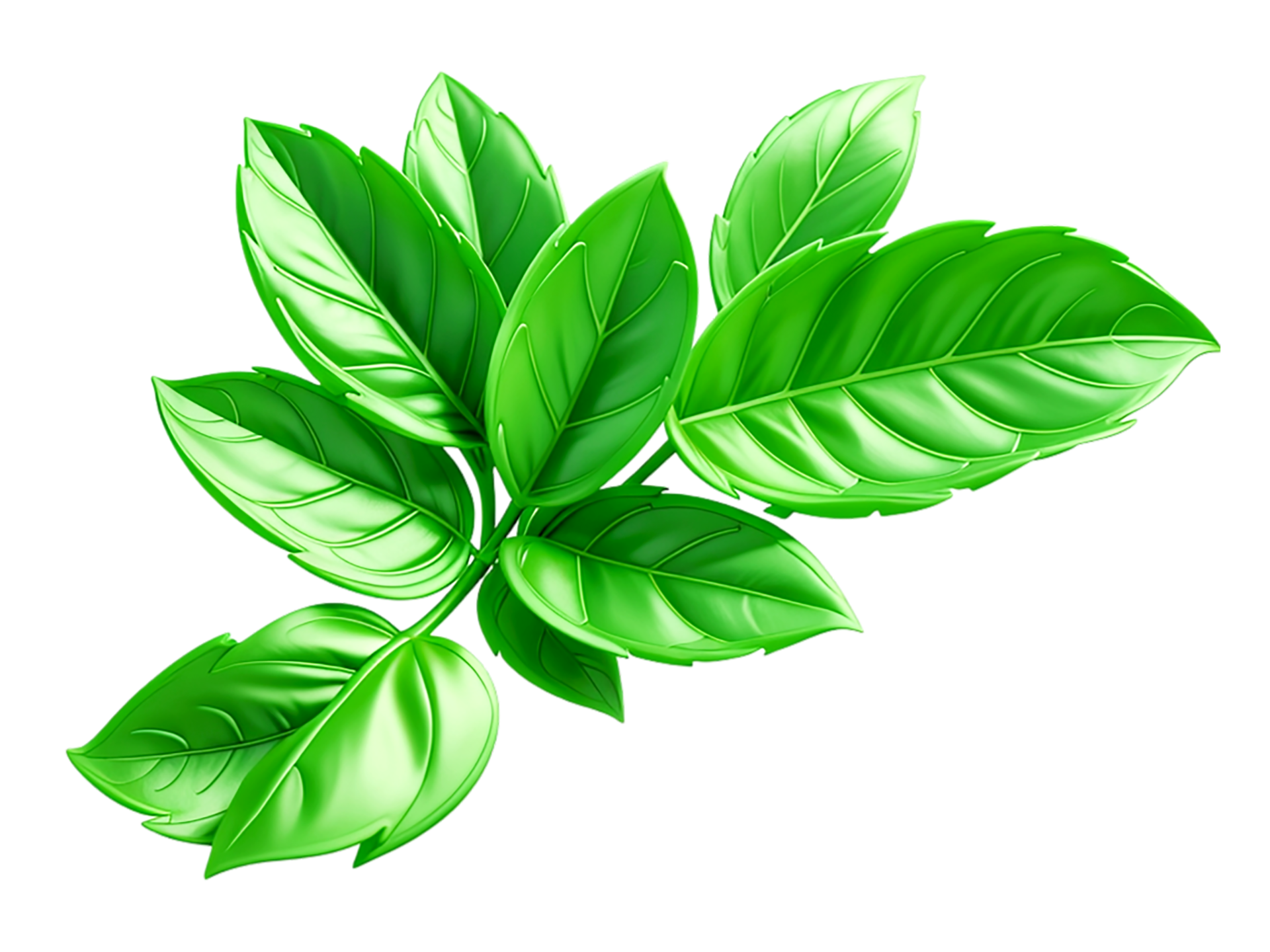 Basil leaves isolated. AI Generative 32497406 PNG