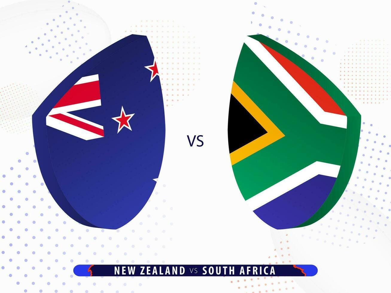nuevo Zelanda vs sur África final rugby fósforo, internacional rugby competencia 2023. vector