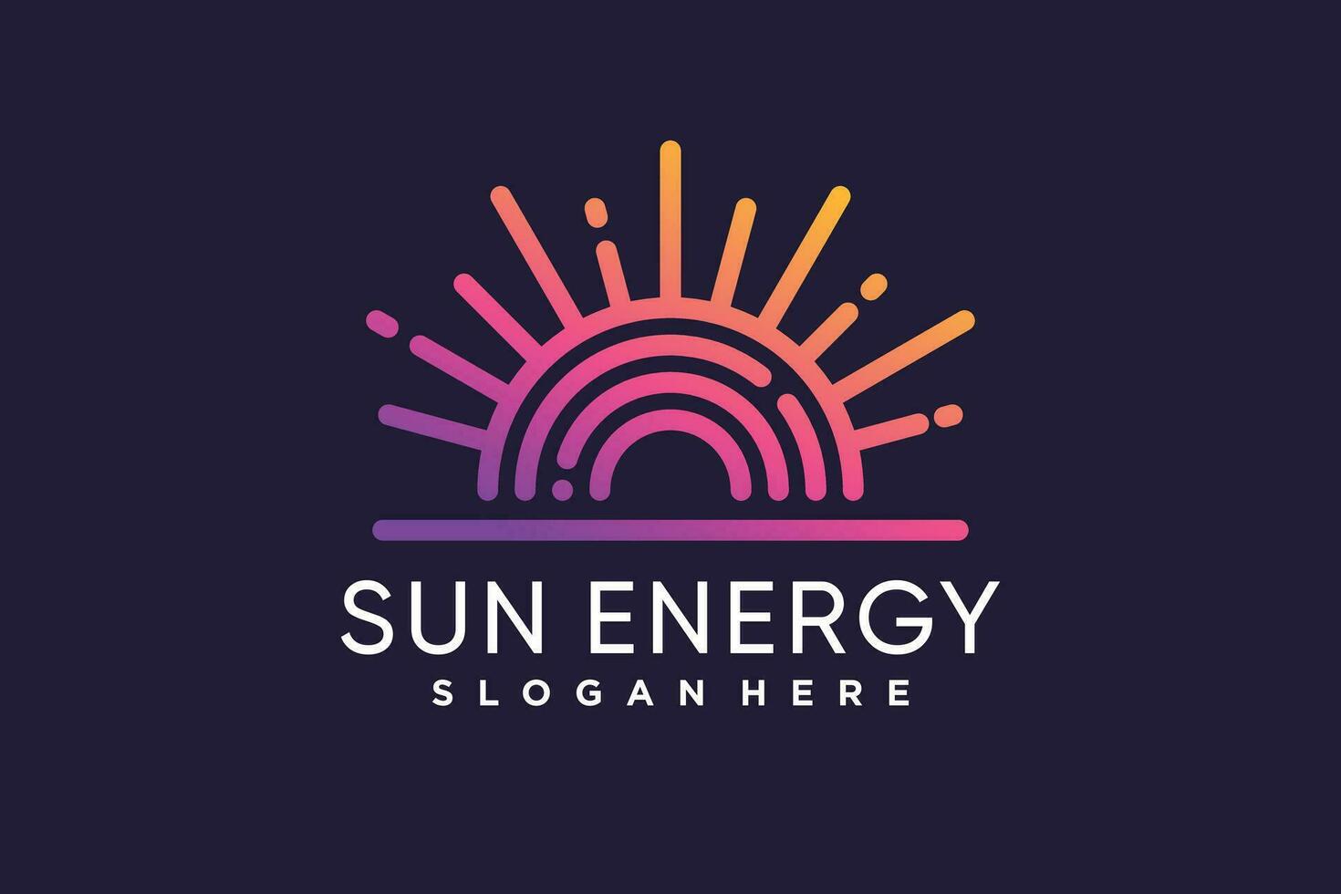 Energy design element icon vector with modern creative and simple sun concept