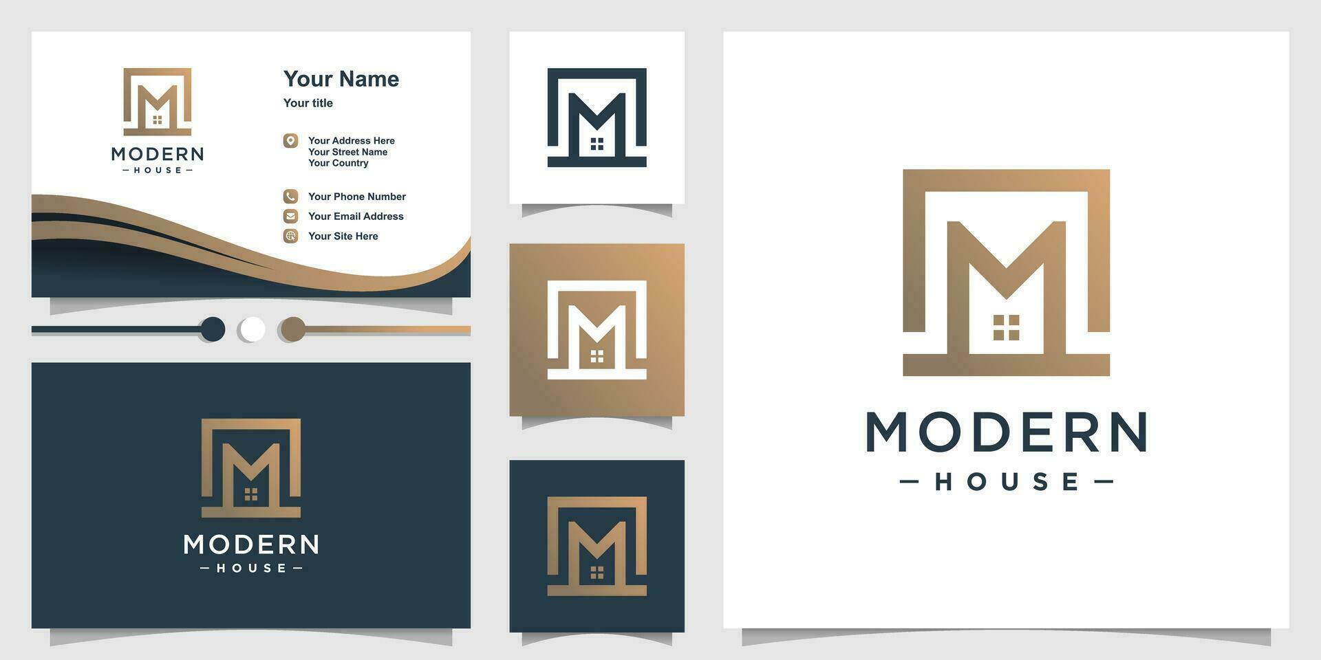 Modern house design element icon vector with creative modern concept