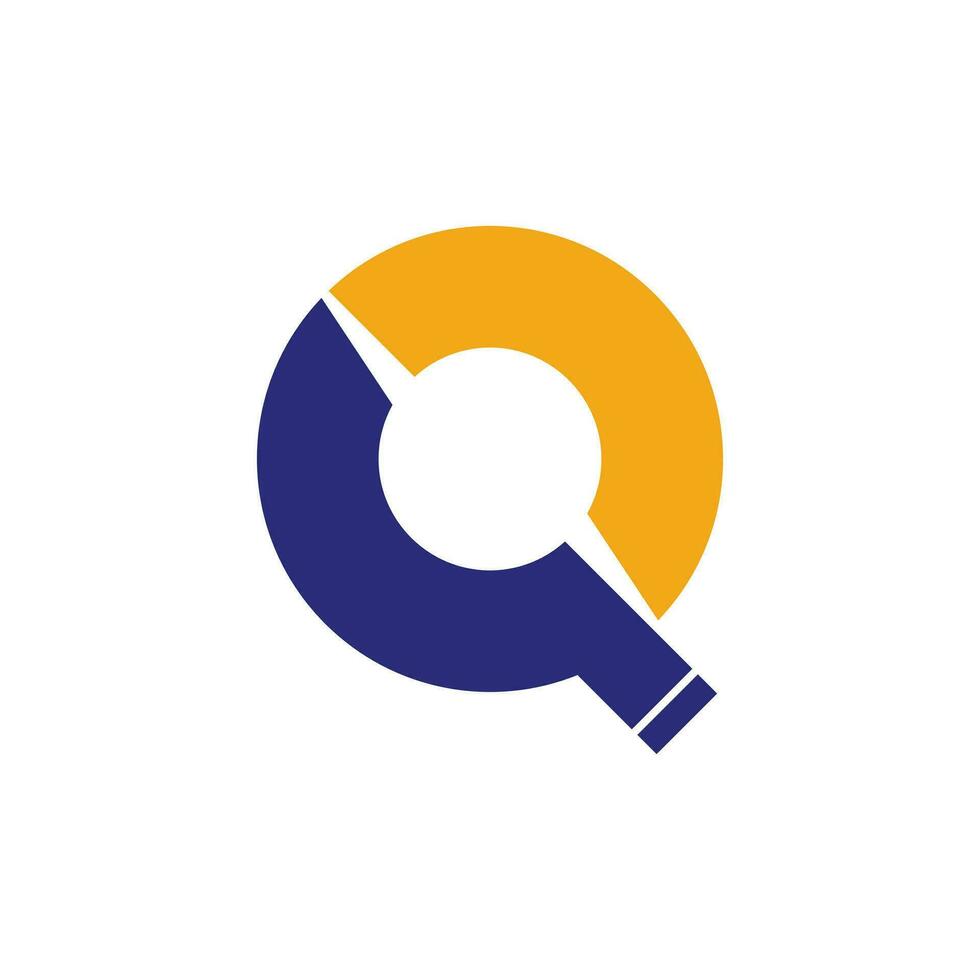 Letter Q design element icon with creative search concept vector