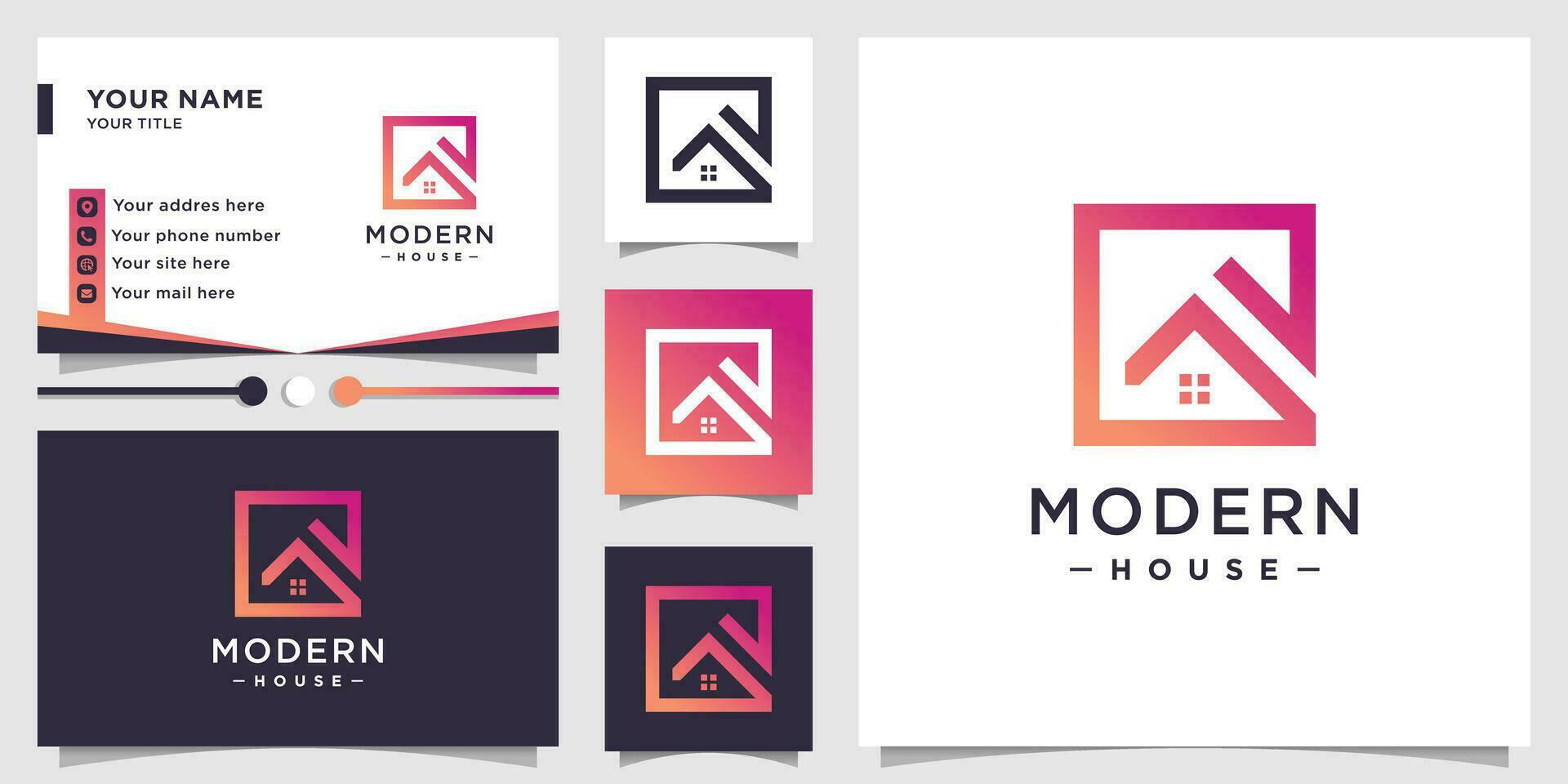 Modern house design element icon vector with creative modern concept