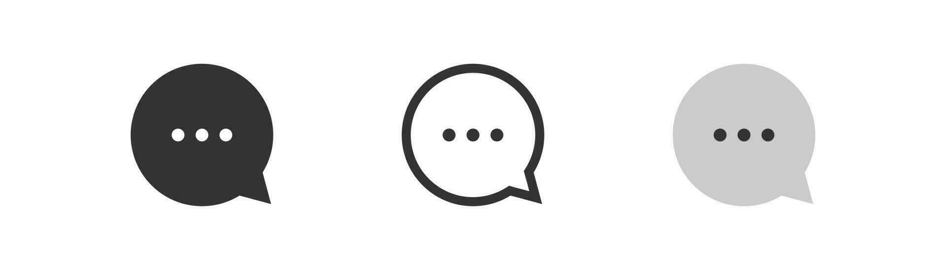 Speech bubble icon. Chat symbol. Online conversation, comment, talking, help. Outline, flat and colored style icon for web design. Vector illustration.