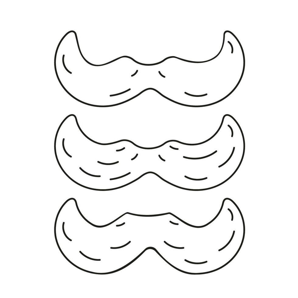 Mustache vector illustration in Doodle. Isolated icon black color in line style.