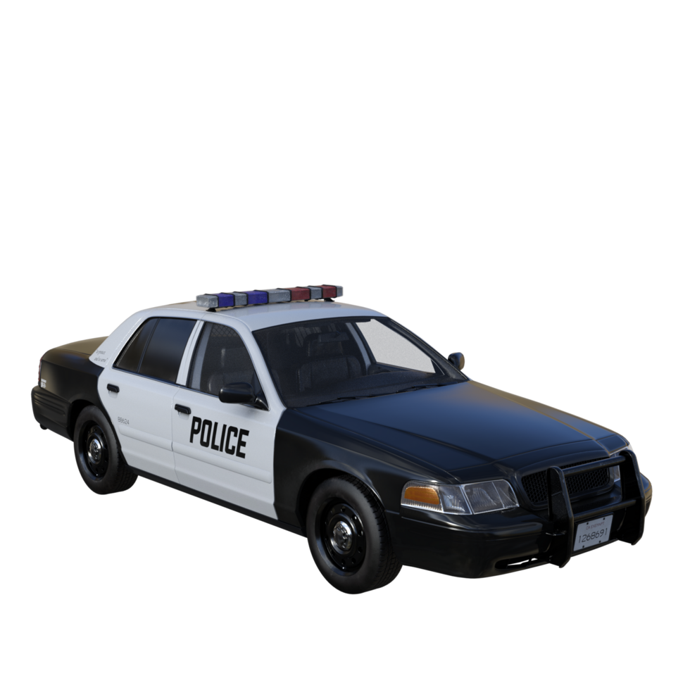 Police car isolated 3d png