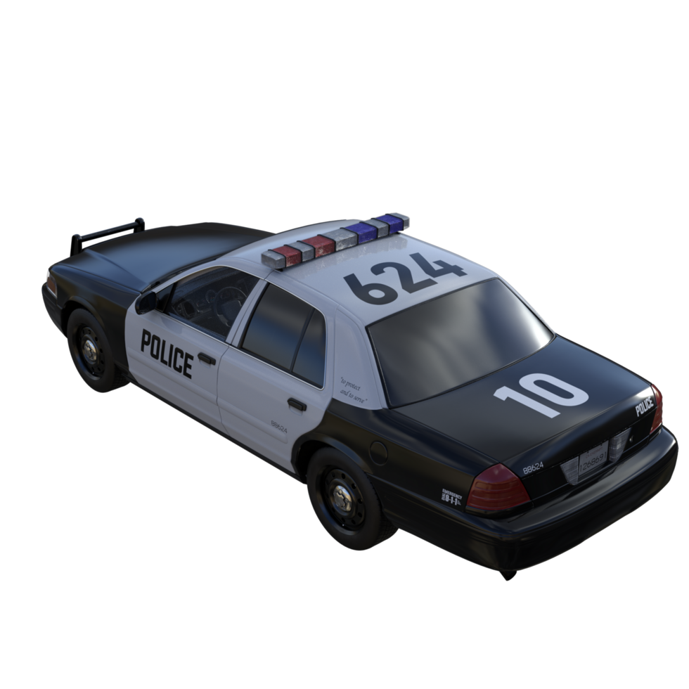 Police car isolated 3d png