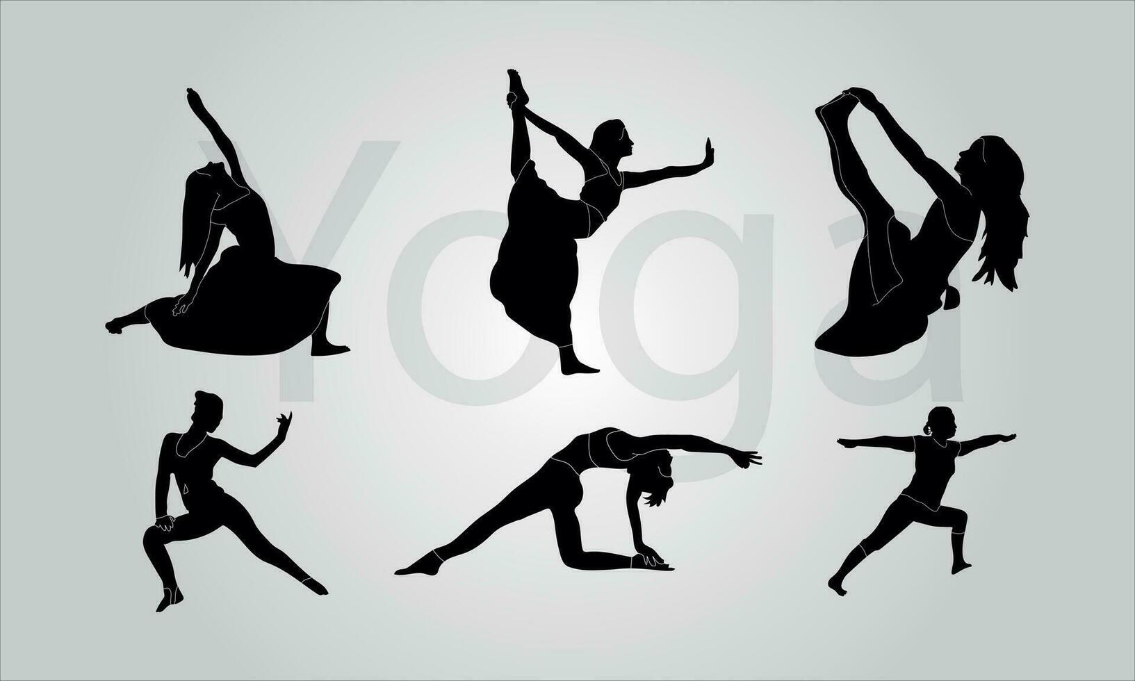 yoga vector siluetas mujer haciendo yoga san diseño