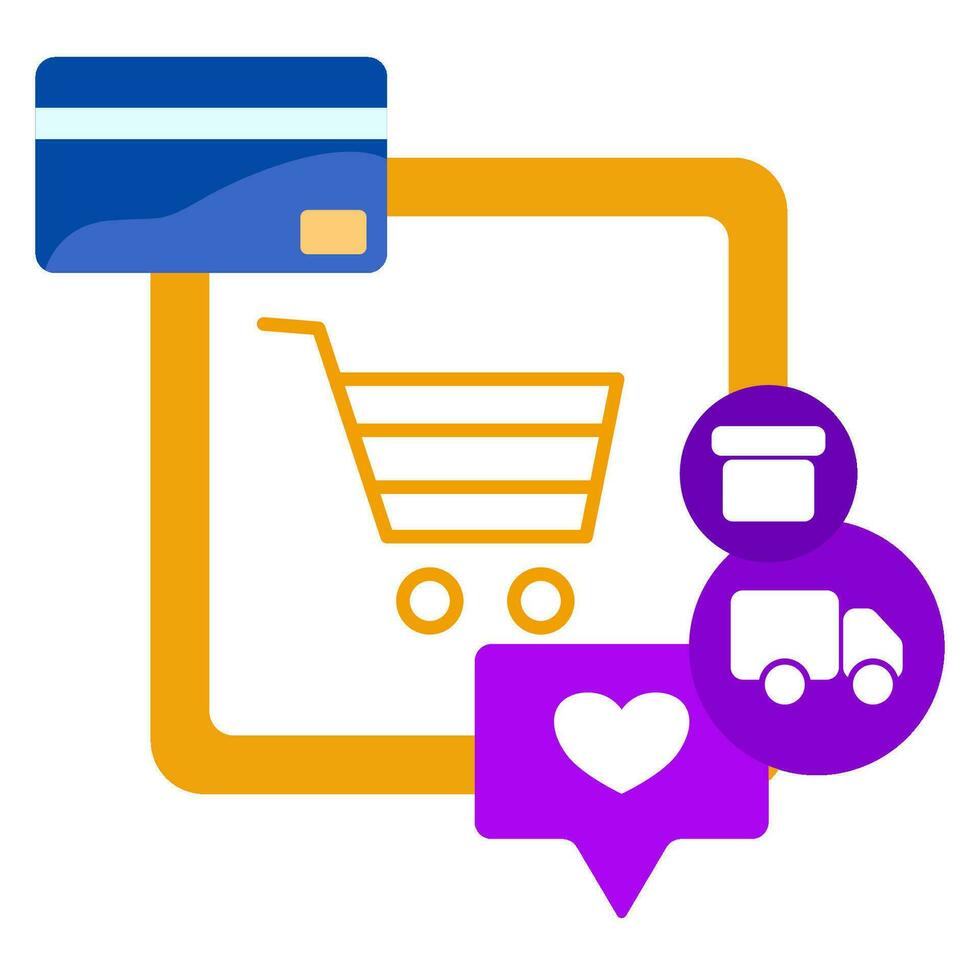 flat design illustration with the theme of online shopping vector