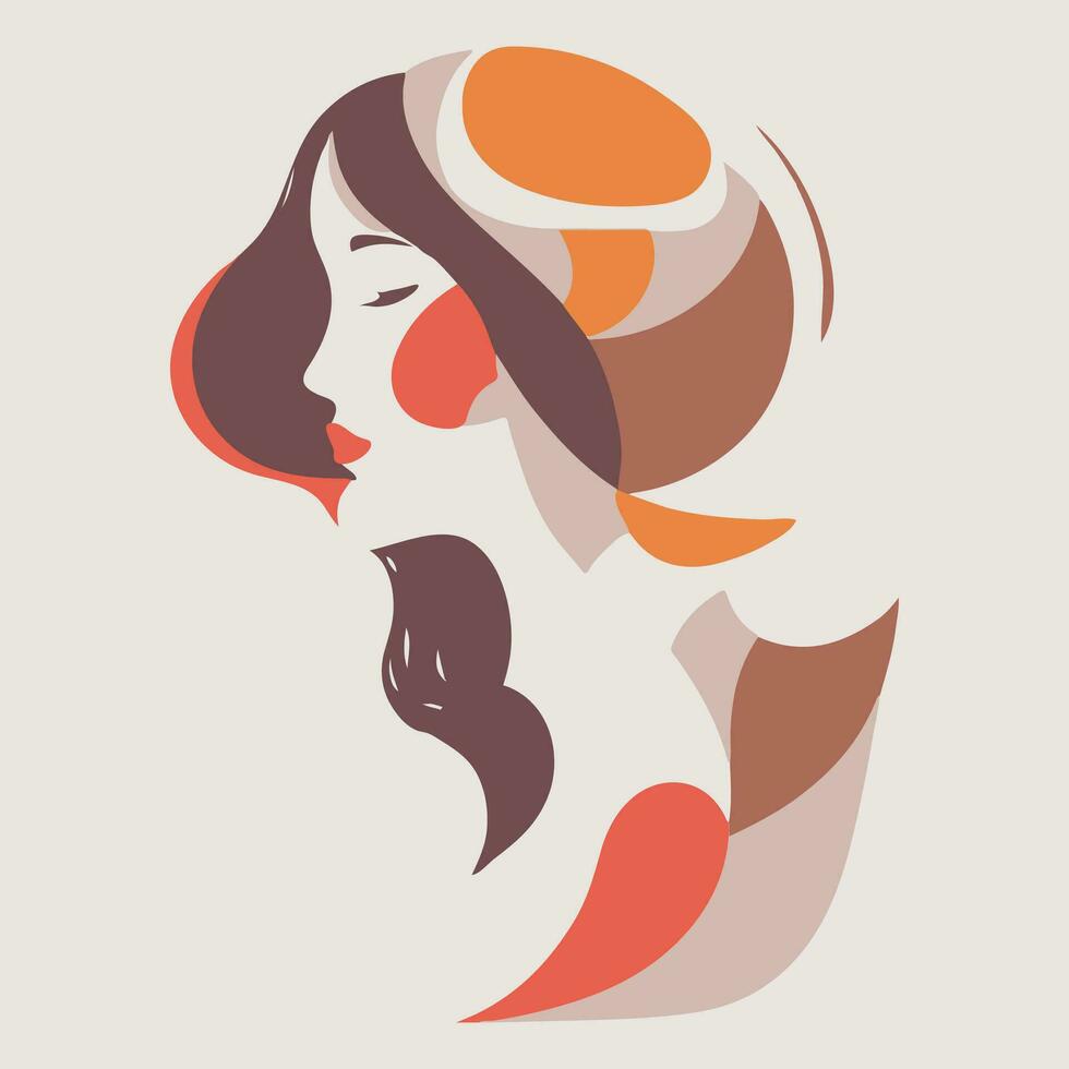 minimalista mujer personaje ilustración vector