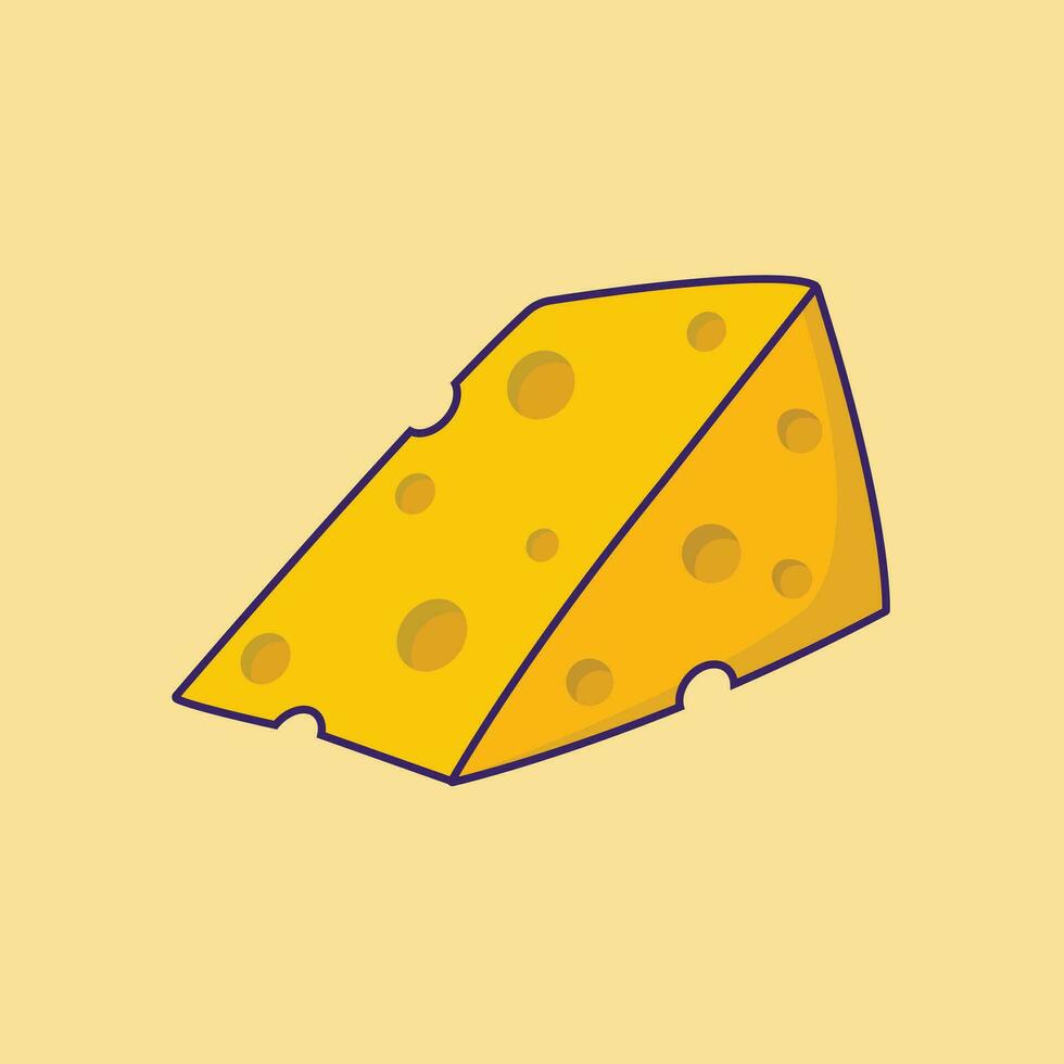Slice of tasty cheese vector