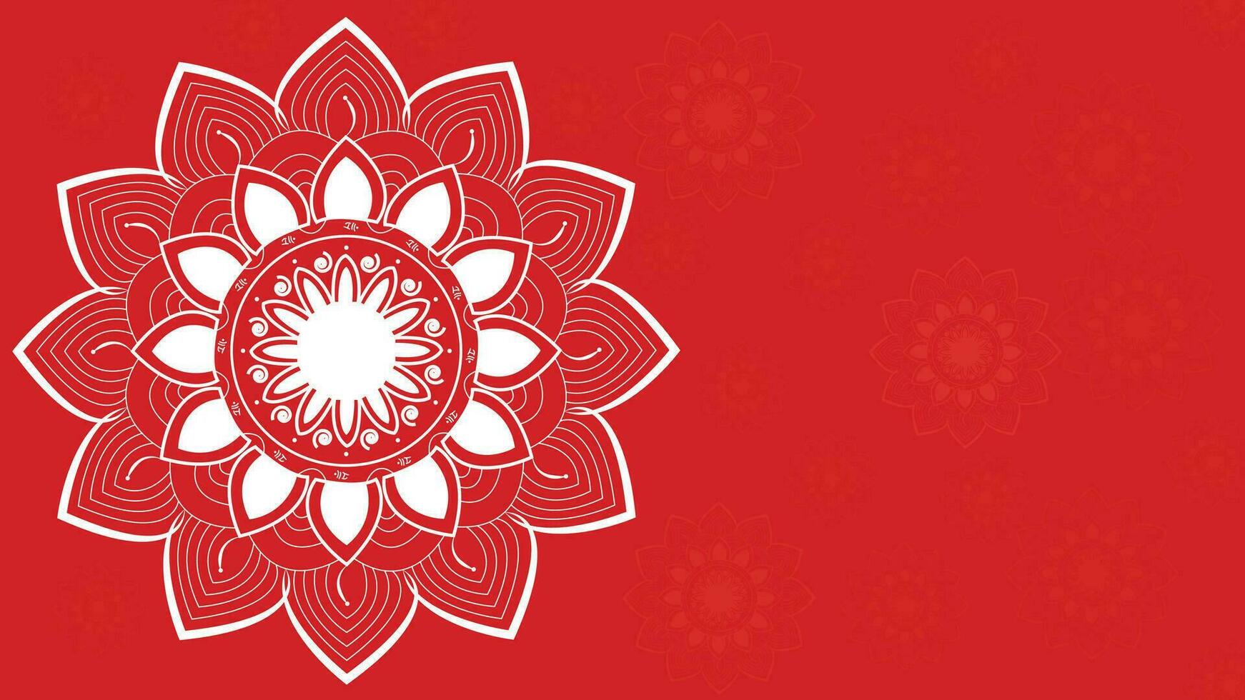 Abstract simple mandala in solid color background. vector