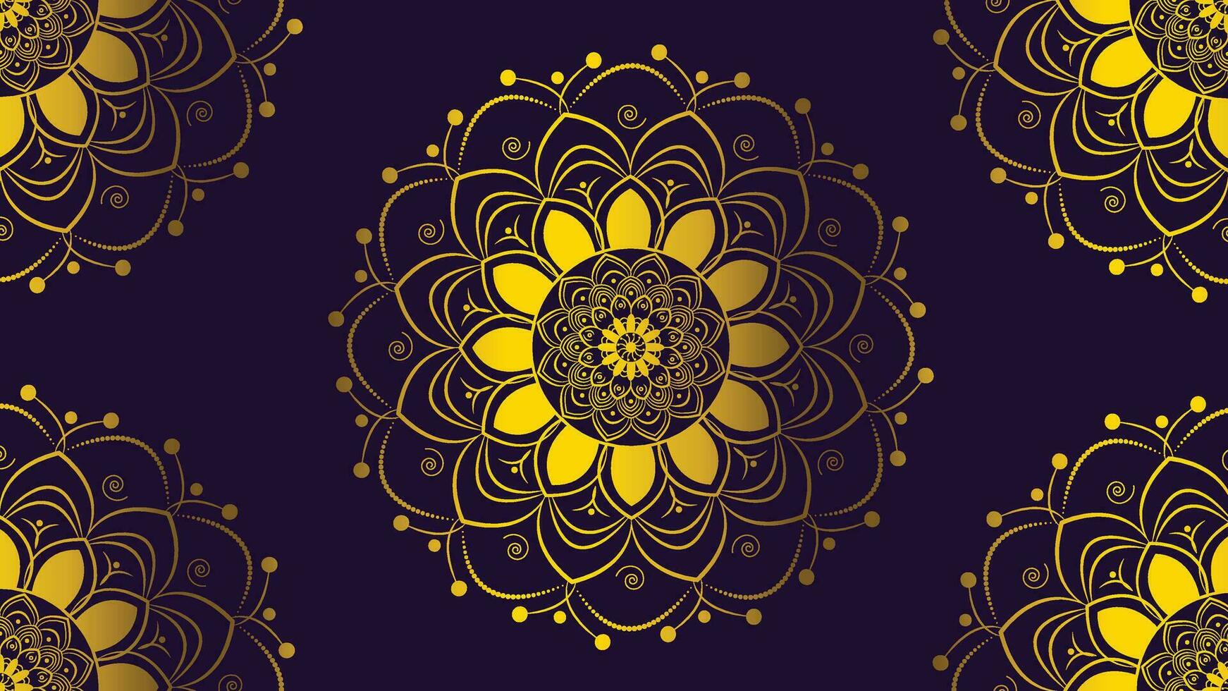 Abstract mandala background in dark purple background. vector