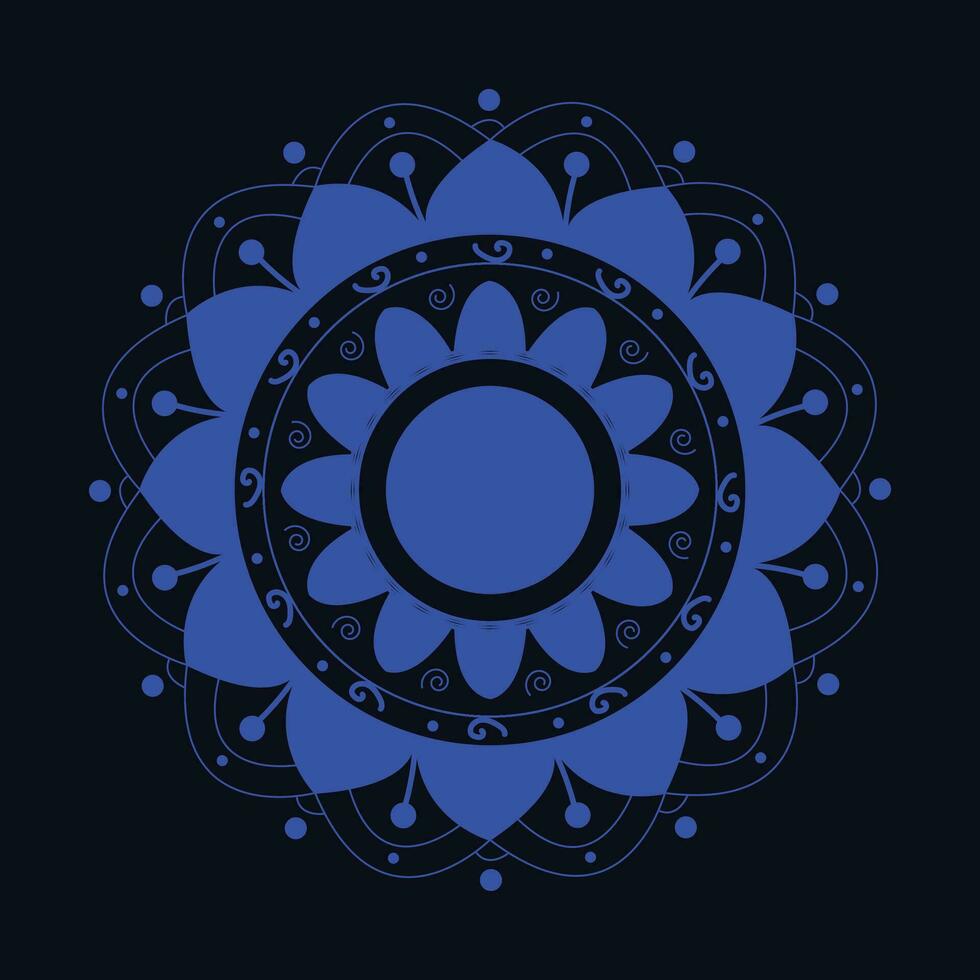 Abstract simple mandala in solid color background. vector