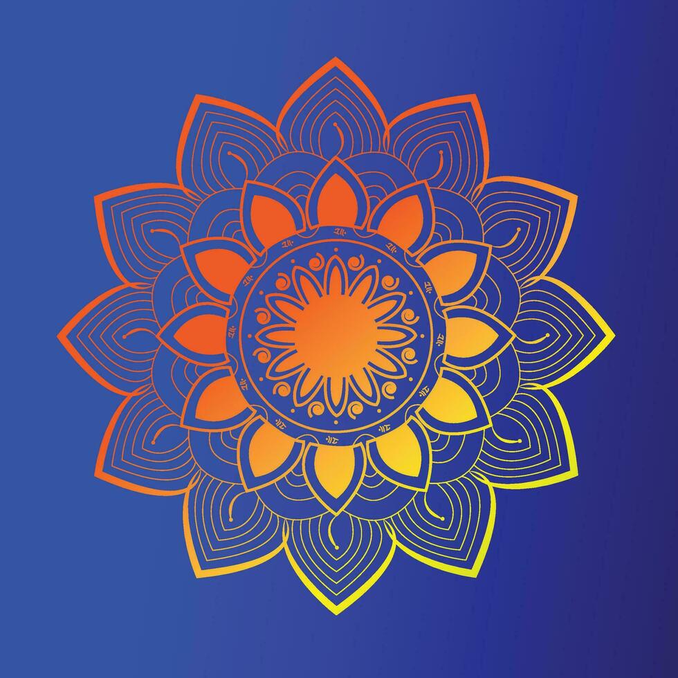 Abstract simple mandala in solid color background. vector