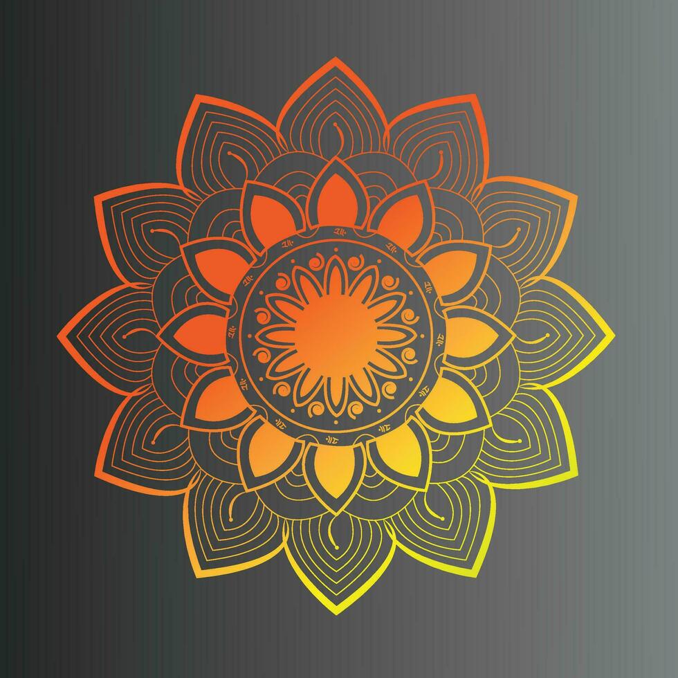 Abstract simple mandala in solid color background. vector