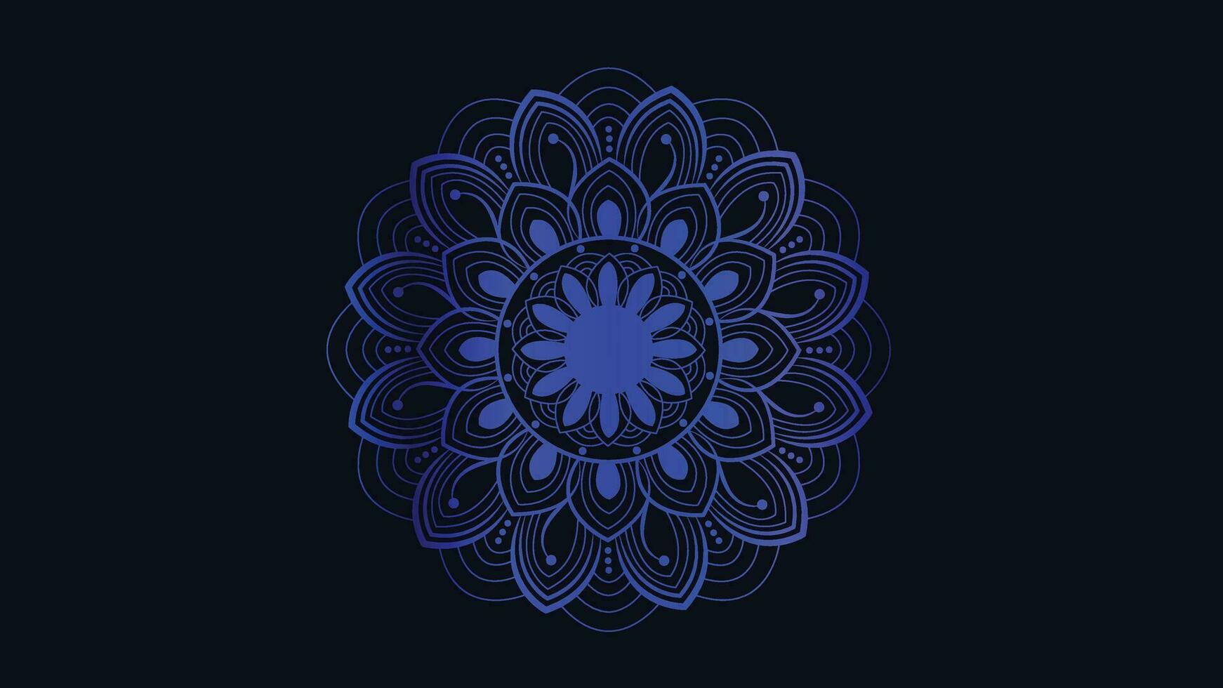 resumen azul color mandala en oscuro azul antecedentes. vector