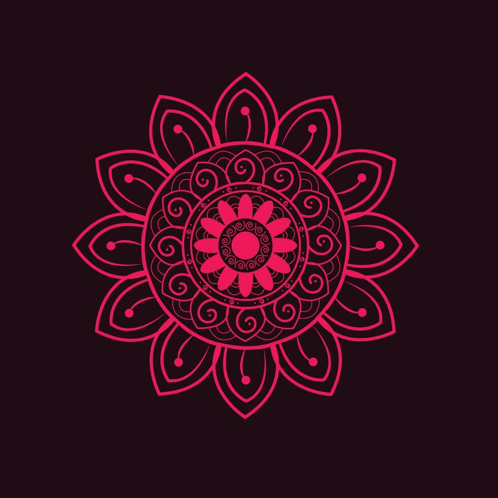 Abstract simple mandala in solid color background. vector