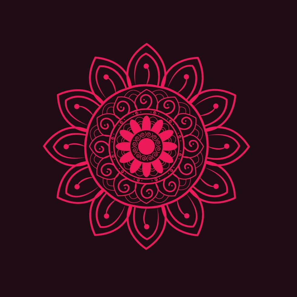 Abstract simple mandala in solid color background. vector