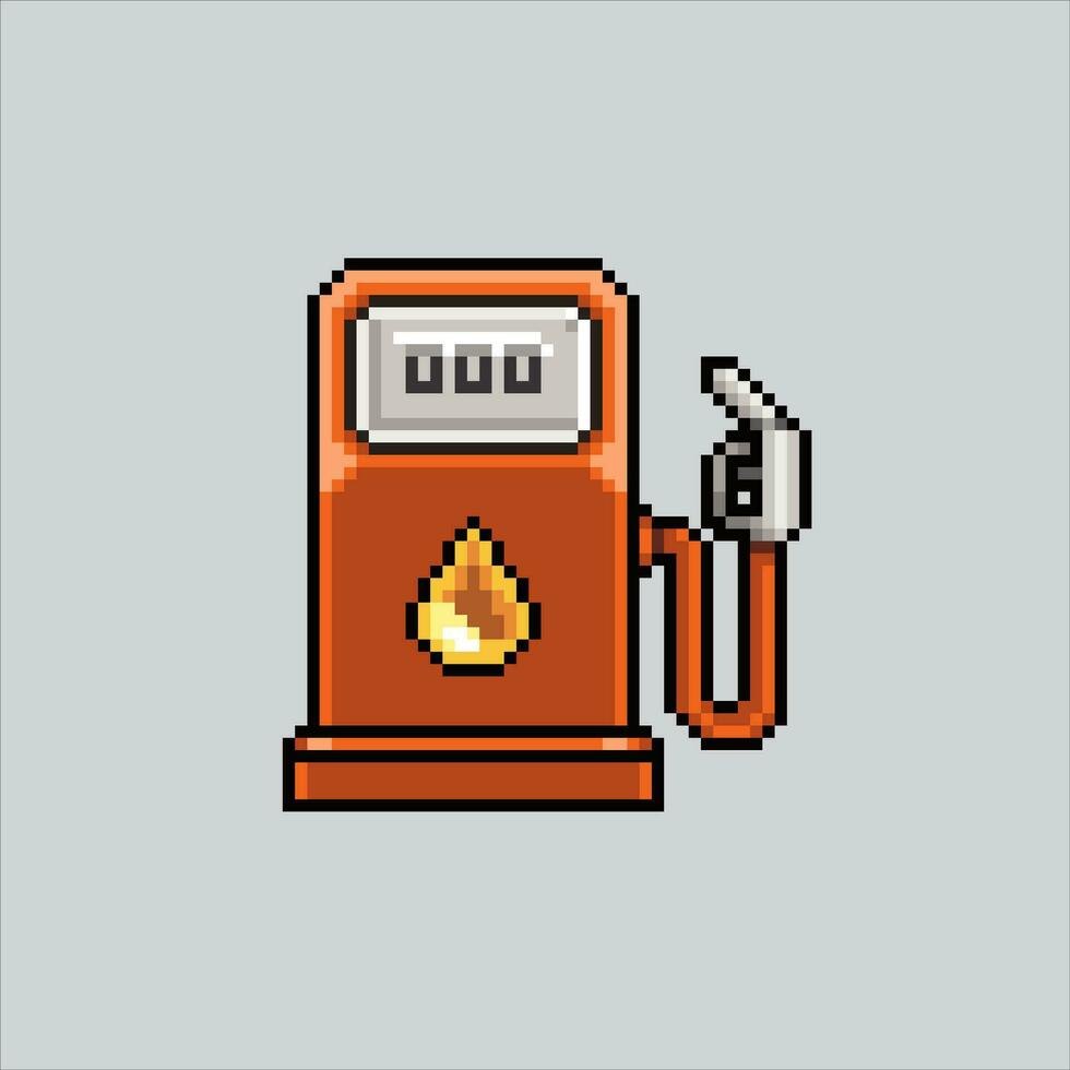 píxel Arte ilustración gas estación. pixelado gas bomba. gas estación combustible bomba icono pixelado para el píxel Arte juego y icono para sitio web y vídeo juego. antiguo colegio retro vector