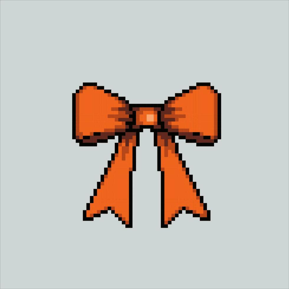 Pixel art illustration Ribbon. Pixelated Ribbon. Ribbon Party pixelated for the pixel art game and icon for website and video game. old school retro. vector