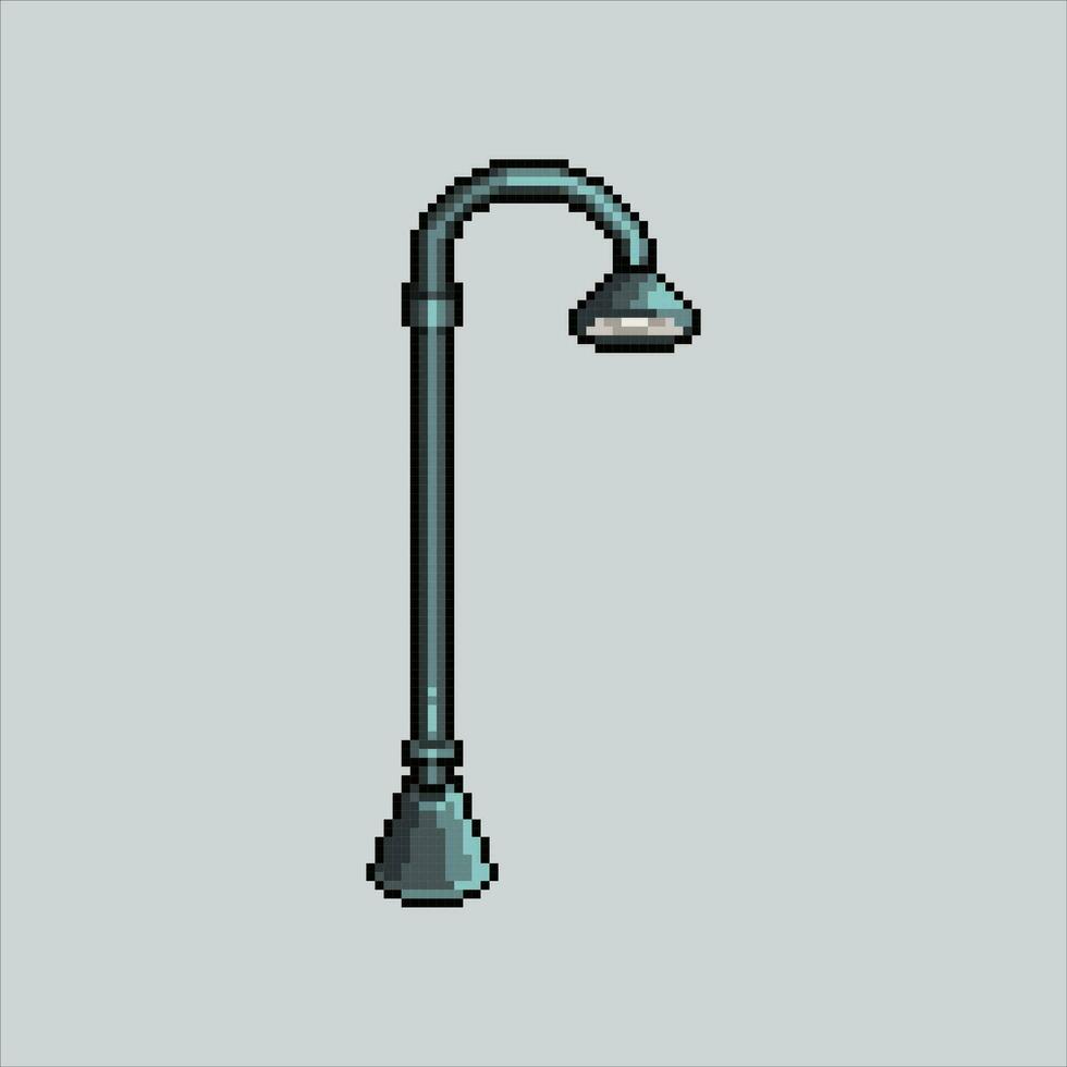 Pixel art illustration street light. Pixelated street lamp. street light or lamp icon pixelated for the pixel art game and icon for website and video game. old school retro. vector