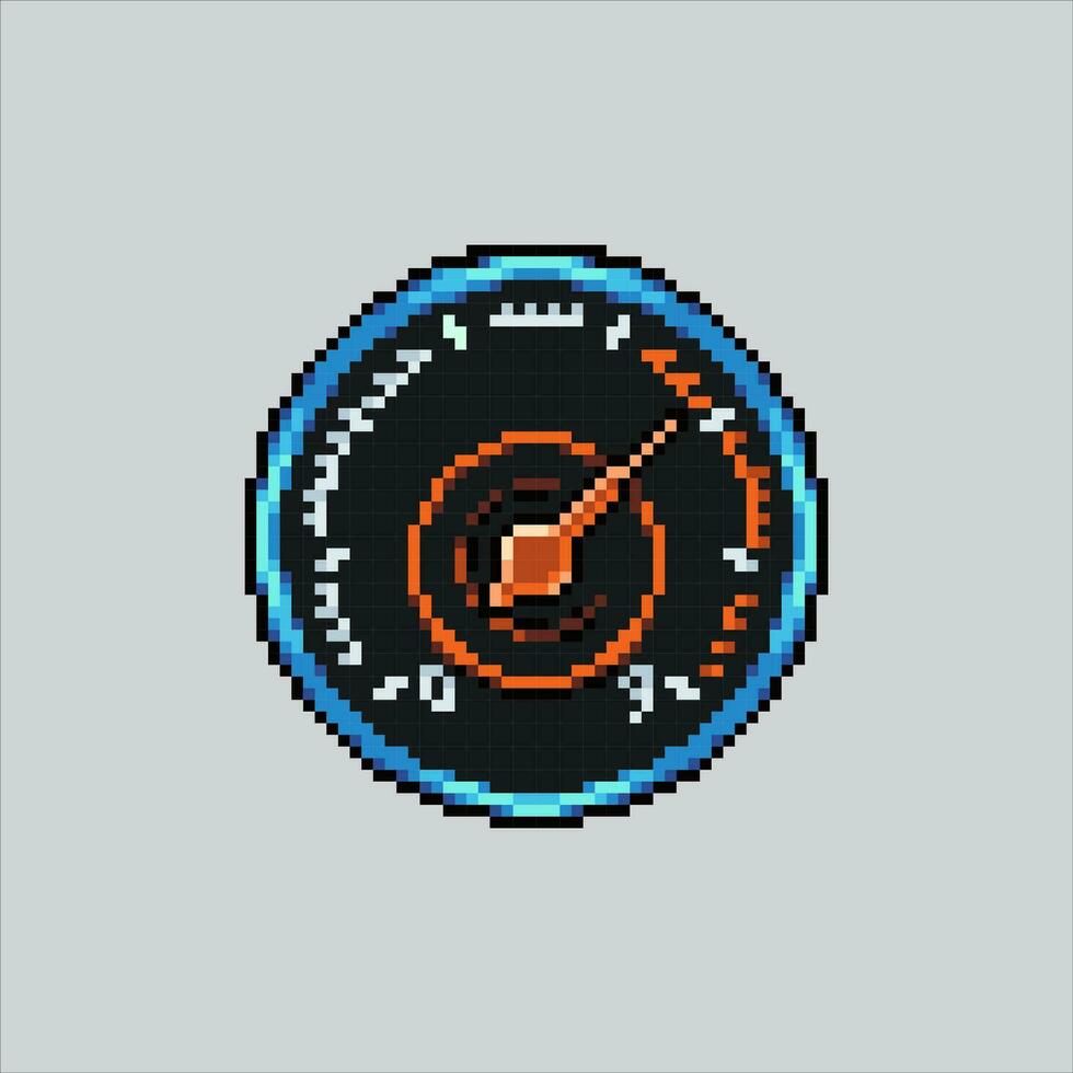 Pixel art illustration Car speedometer. Pixelated speedometer. Car Speedometer dashboard pixelated for the pixel art game and icon for website and video game. old school retro. vector