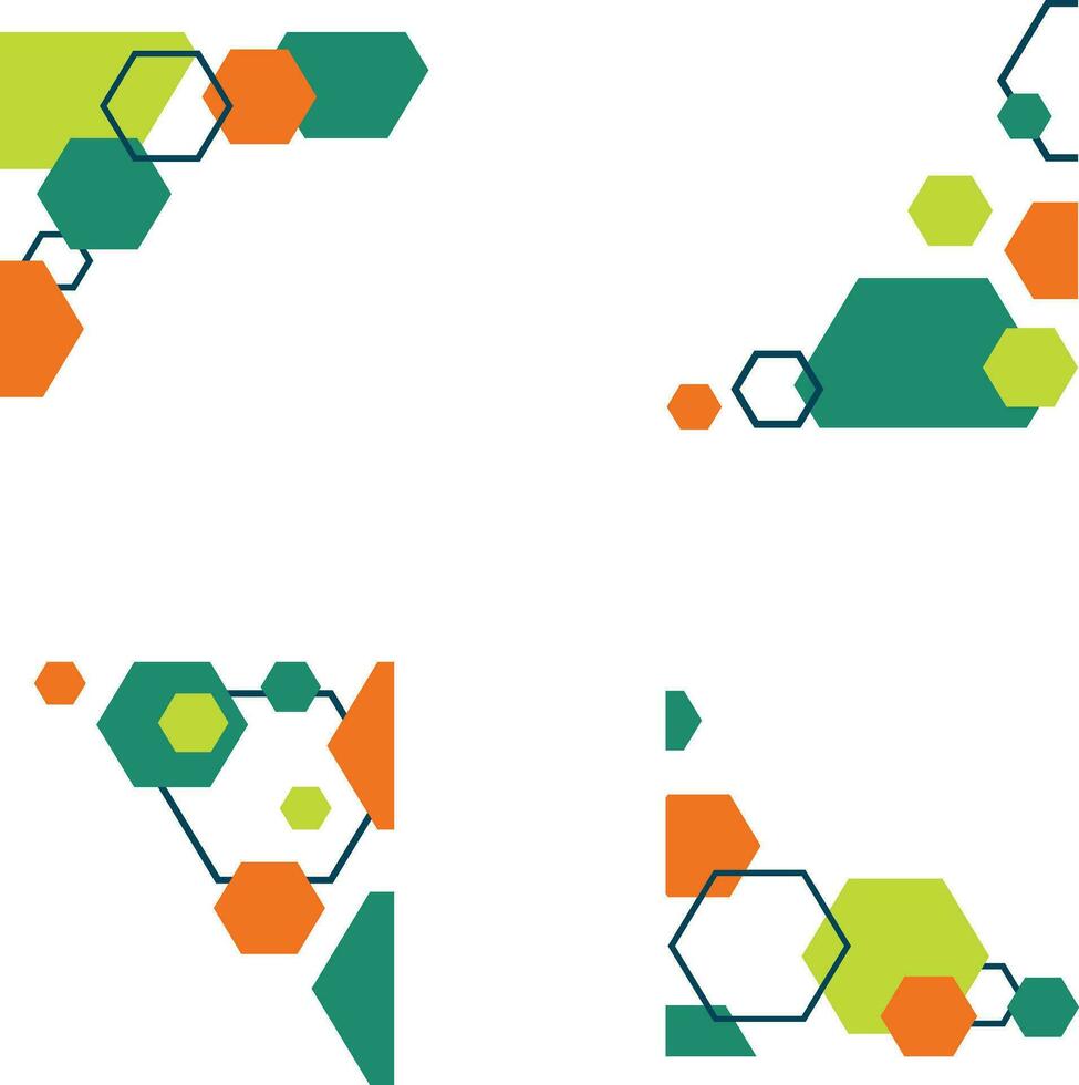 Hexagonal Corner Shape For Abstract Background. Vector Illustration Set.