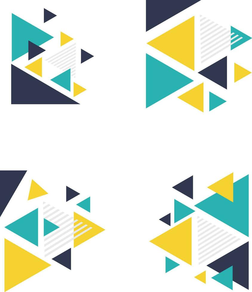 Triangle Corner Shape With Simple Design. Geometric Concept. Vector Illustration Set.