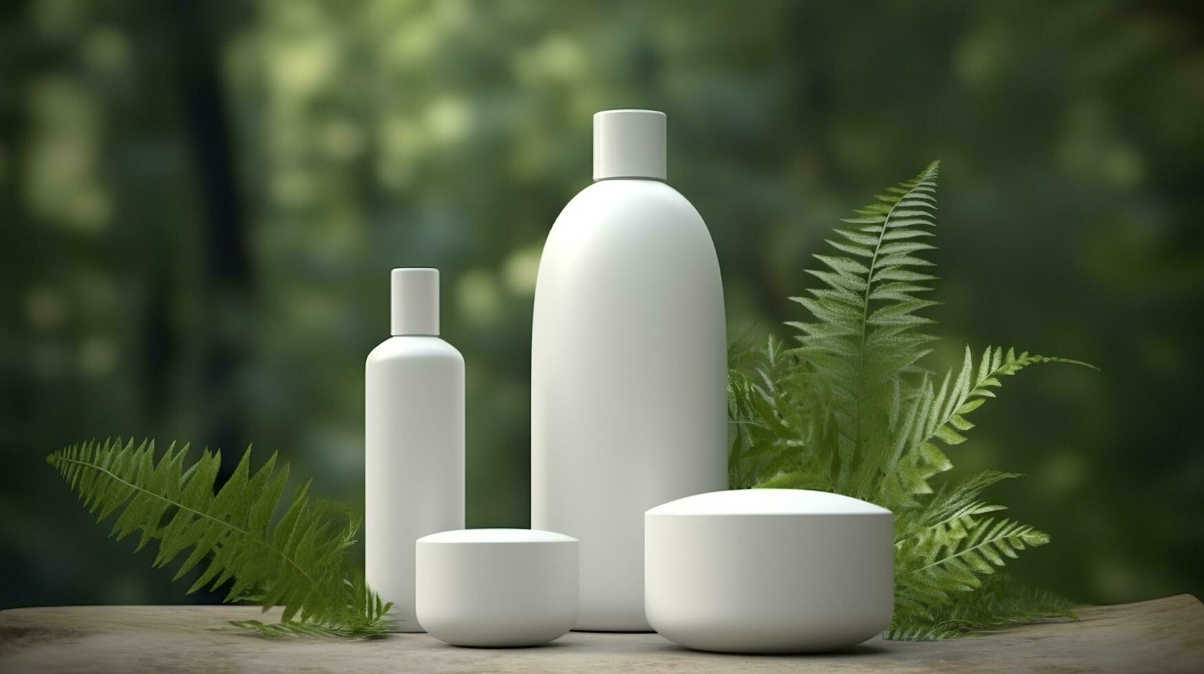 A mock up white cosmetic container. Generative AI photo