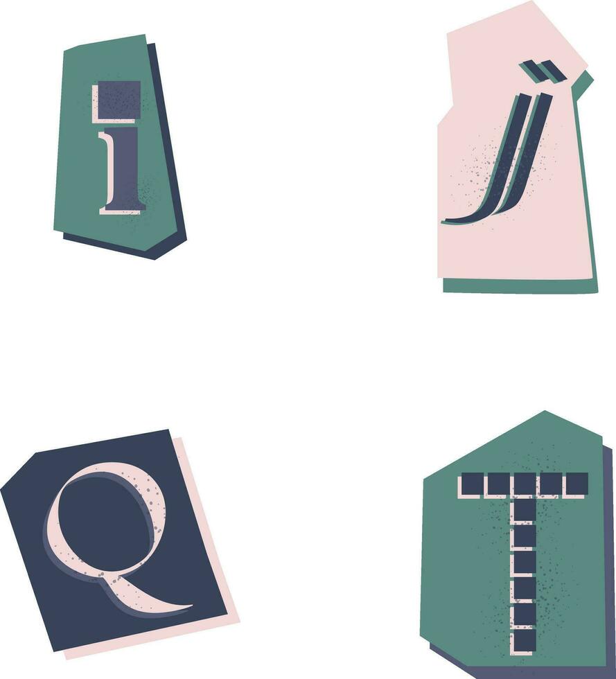 rescate Nota cortar fuera alfabeto en de moda diseño estilo. vector ilustración colocar.